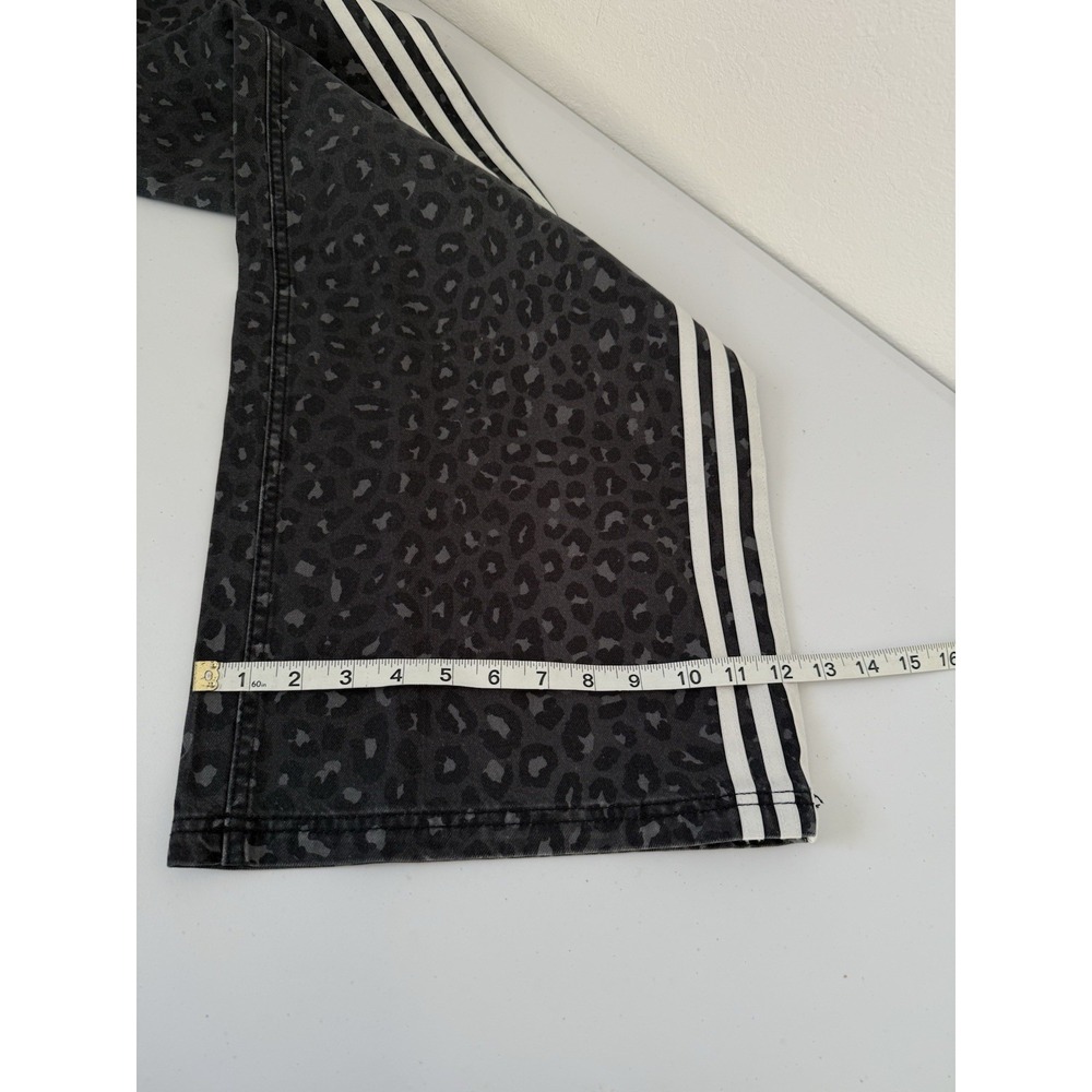 Adidas Leopard Animal Print Wide Leg Pants Denim Jeans KA2679 Women Size 27 RARE - Picture 11 of 12